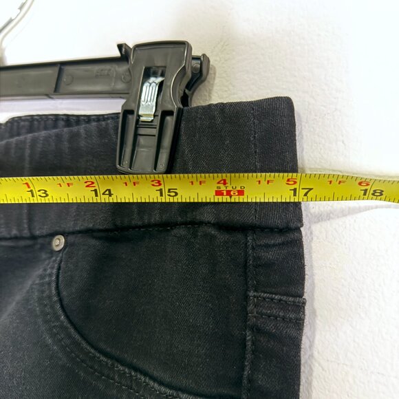Chico's Pull On Bootcut Jeans Black Denim Size 2 (US 12) Elastic Waist , EUC - Picture 5 of 7
